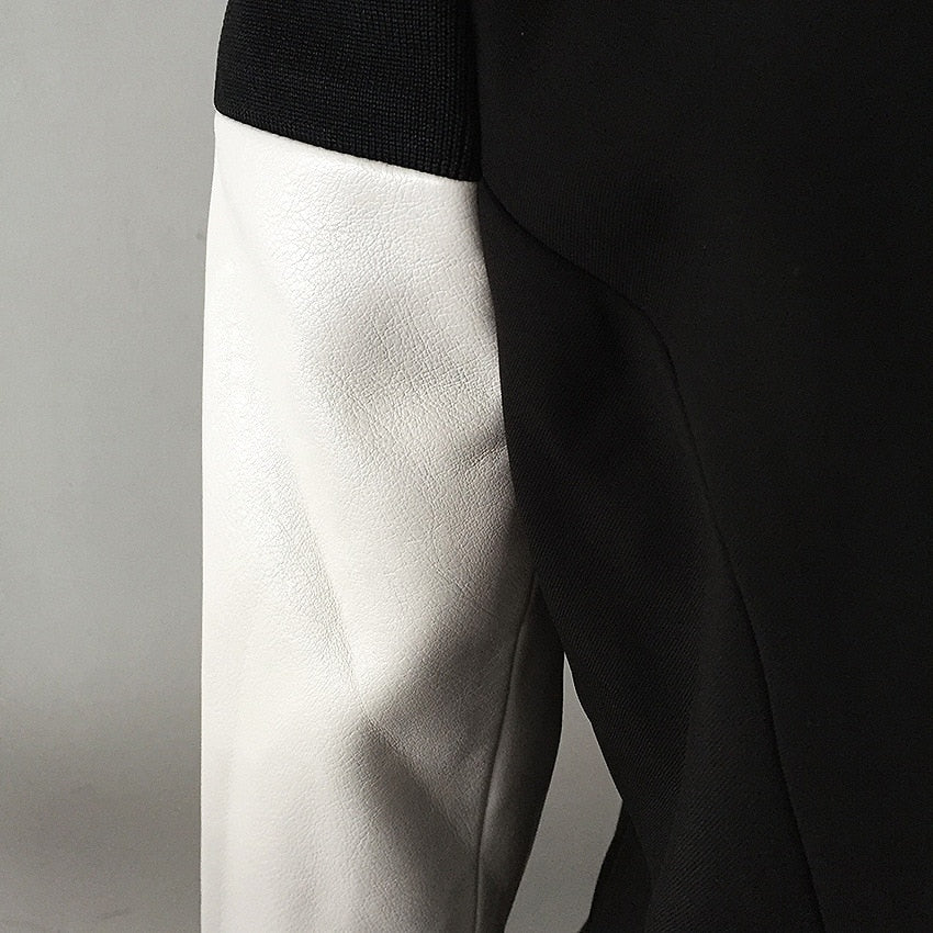 Luka Leather Sleeves Blazer - SunsetFashionLA