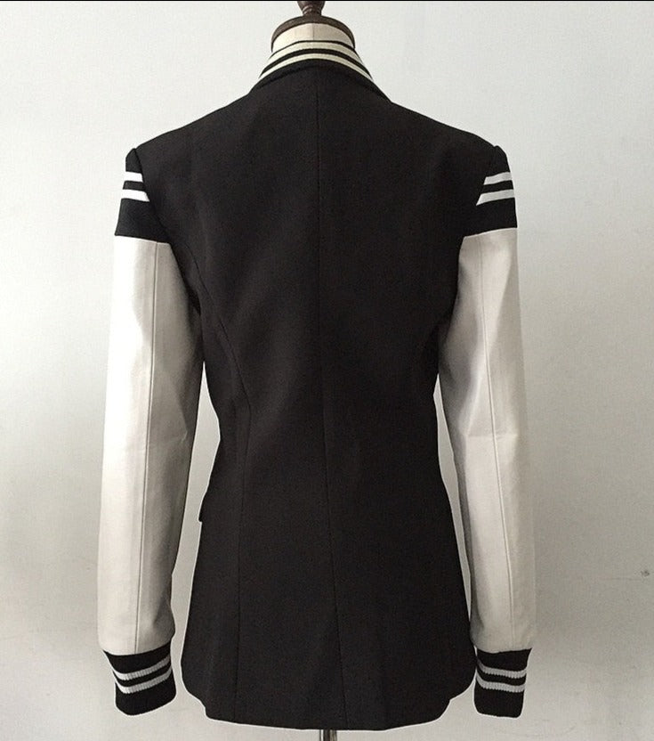 Luka Leather Sleeves Blazer - SunsetFashionLA