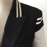 Luka Leather Sleeves Blazer - SunsetFashionLA