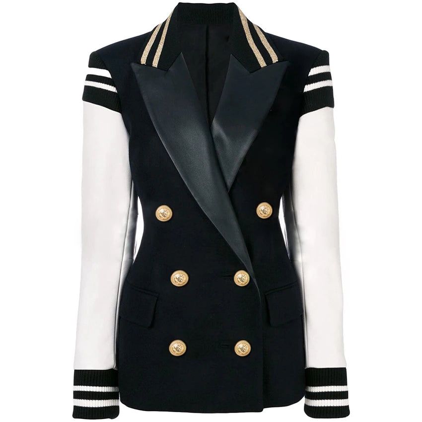 Luka Leather Sleeves Blazer - SunsetFashionLA