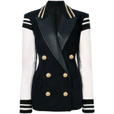 Luka Leather Sleeves Blazer - SunsetFashionLA