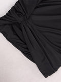 Maddox Ruched Crop Top and Twist Side Split Skirt Two Piece Cut Out Dress - SunsetFashionLA