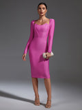 Makenna Bandage Long Sleeve Dress - SunsetFashionLA
