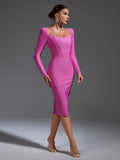 Makenna Bandage Long Sleeve Dress - SunsetFashionLA