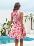 Makyala Halter Flower Dress - SunsetFashionLA