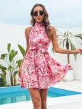 Makyala Halter Flower Dress - SunsetFashionLA
