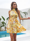 Makyala Halter Flower Dress - SunsetFashionLA