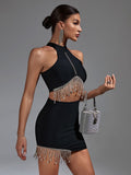 Meara Bandage Rhinestone Two Piece Dress Set - SunsetFashionLA