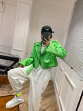 Meina Green Biker Leather Jacket - SunsetFashionLA