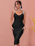 Muse Bandage Dress with Rhinestones - SunsetFashionLA