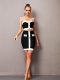 Nefeli Button Bandage Two Piece Set Dress - SunsetFashionLA