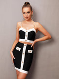 Nefeli Button Bandage Two Piece Set Dress - SunsetFashionLA