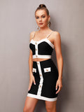 Nefeli Button Bandage Two Piece Set Dress - SunsetFashionLA