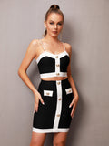 Nefeli Button Bandage Two Piece Set Dress - SunsetFashionLA