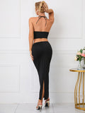 Nora Black Halter Cut Out Dress - SunsetFashionLA