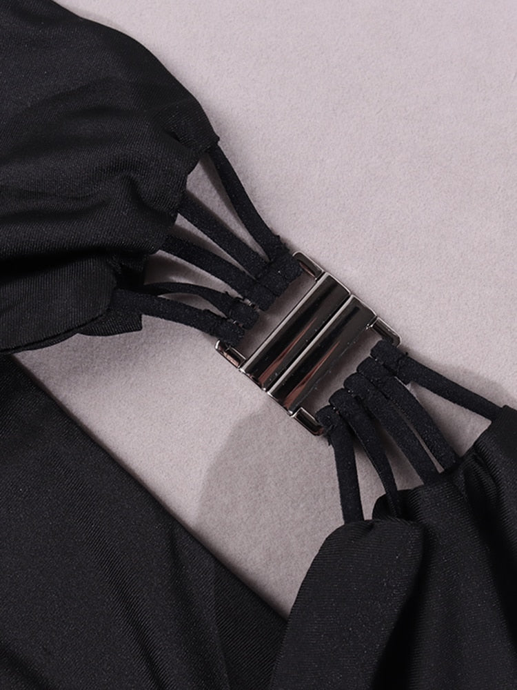 Nora Black Halter Cut Out Dress - SunsetFashionLA