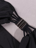 Nora Black Halter Cut Out Dress - SunsetFashionLA