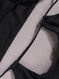 Nora Black Halter Cut Out Dress - SunsetFashionLA