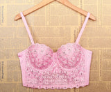 Novalie Rhinestone Corset Style Cropped Top - SunsetFashionLA