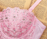 Novalie Rhinestone Corset Style Cropped Top - SunsetFashionLA