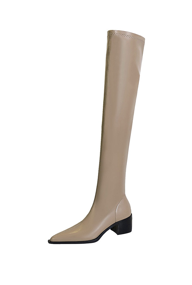 Over Knee High Boots Vegan Leather Boots - SunsetFashionLA