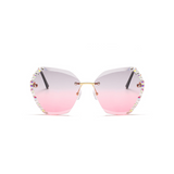 Oversized Rimless Rhinestone Sunglasses - SunsetFashionLA