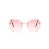 Oversized Rimless Rhinestone Sunglasses - SunsetFashionLA