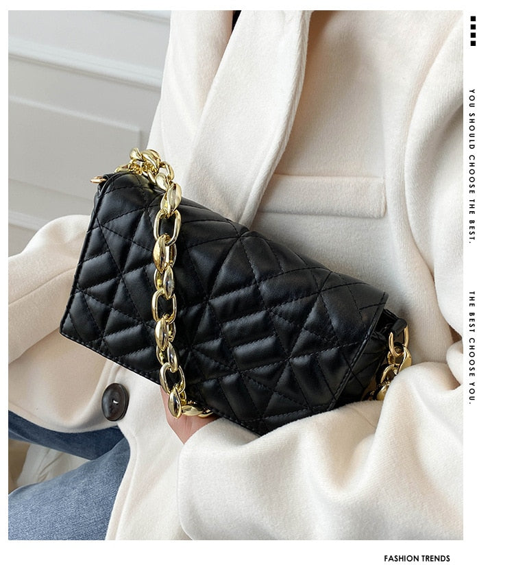 Plaid Vegan Leather Shoulder Bag - SunsetFashionLA