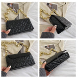 Plaid Vegan Leather Shoulder Bag - SunsetFashionLA