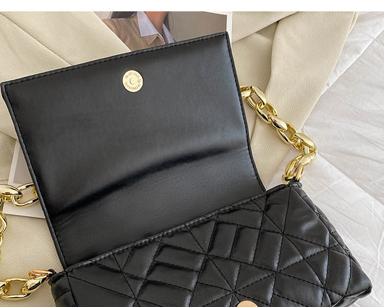 Plaid Vegan Leather Shoulder Bag - SunsetFashionLA