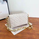 Plaid Vegan Leather Shoulder Bag - SunsetFashionLA