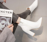 Raven White Booties - SunsetFashionLA