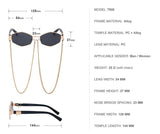 Retro Hexagon With Chain Sunglasses - SunsetFashionLA