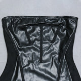 Rylee Vegan Leather Bandage Dress with a Cut Out - SunsetFashionLA