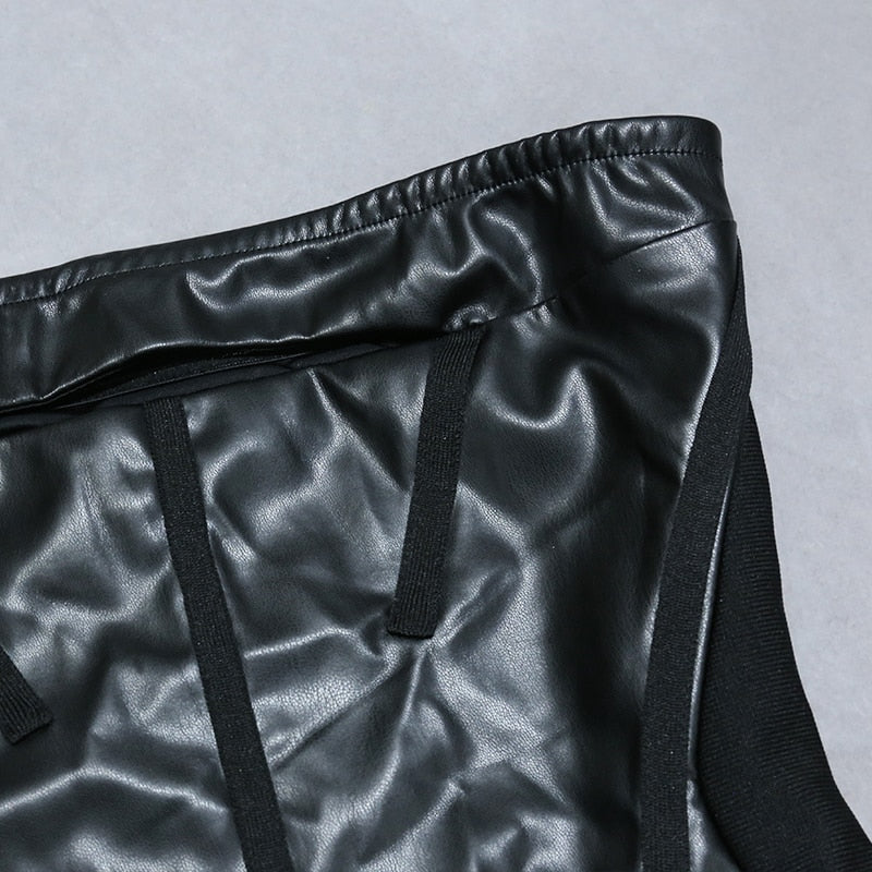 Rylee Vegan Leather Bandage Dress with a Cut Out - SunsetFashionLA