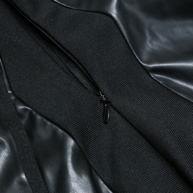 Rylee Vegan Leather Bandage Dress with a Cut Out - SunsetFashionLA