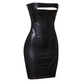 Rylee Vegan Leather Bandage Dress with a Cut Out - SunsetFashionLA