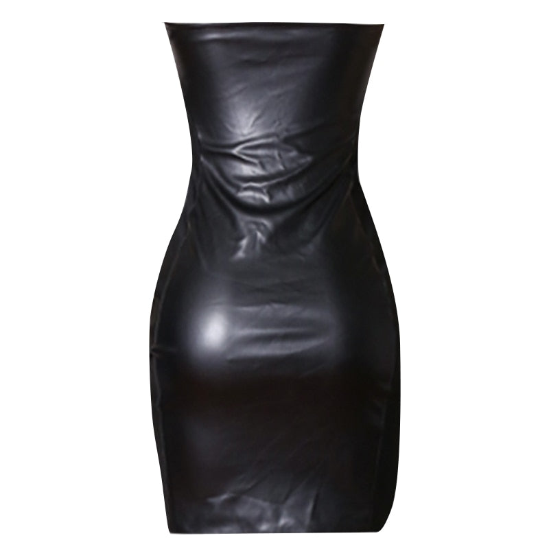 Rylee Vegan Leather Bandage Dress with a Cut Out - SunsetFashionLA