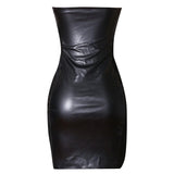 Rylee Vegan Leather Bandage Dress with a Cut Out - SunsetFashionLA