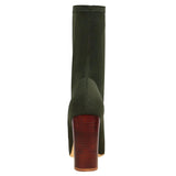Satin Stretch Block Heel Ankle Boots - SunsetFashionLA