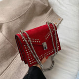 Scrub Leather Chain Crossbody Bag - SunsetFashionLA