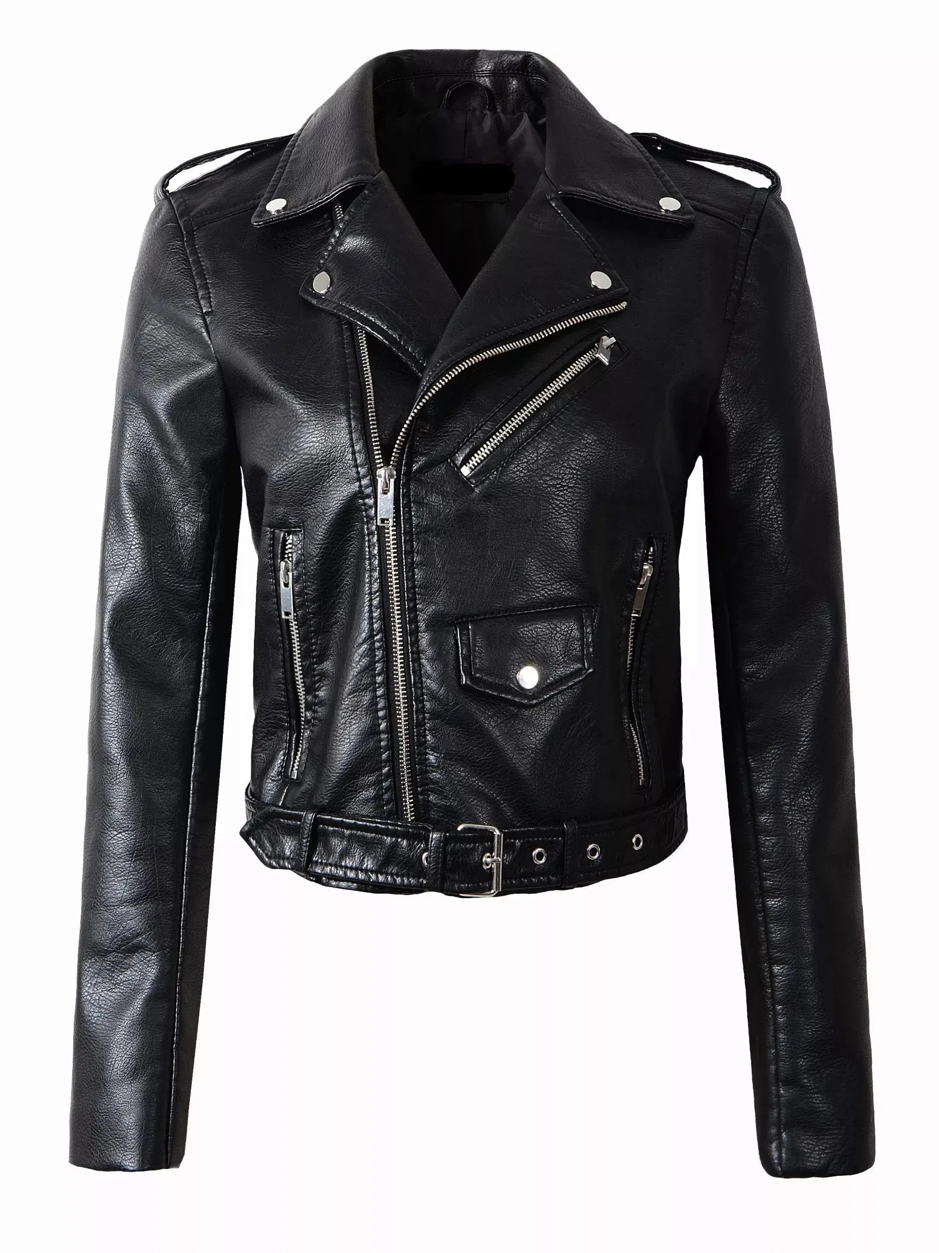 Selena Vegan Leather Moto Jacket - SunsetFashionLA