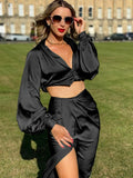 Sidney Satin Two Piece Set - SunsetFashionLA
