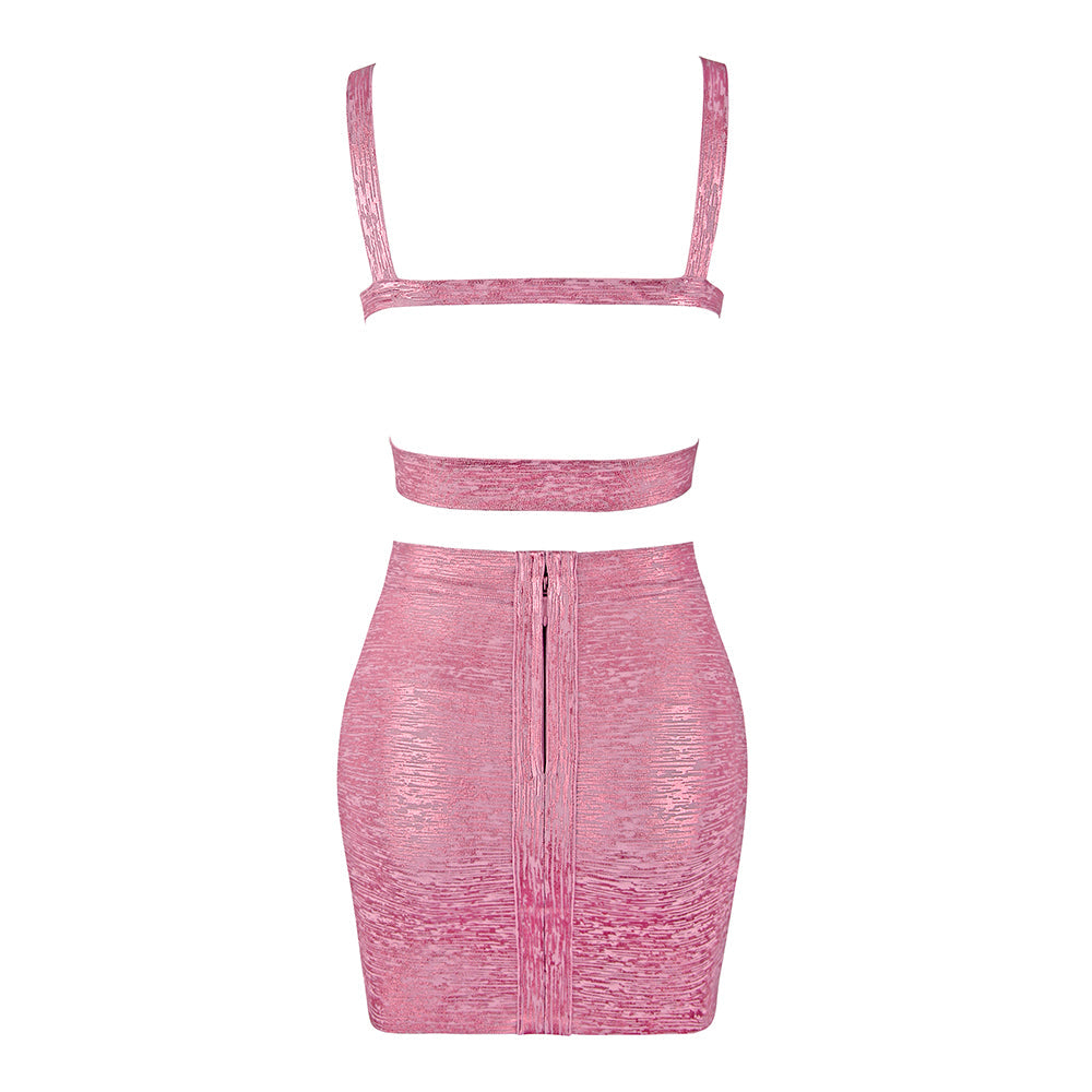 Sienna V Neck Backless Two Piece Set - SunsetFashionLA