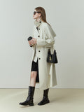 Single Breasted Ivory Trench Coat - SunsetFashionLA