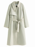 Single Breasted Ivory Trench Coat - SunsetFashionLA