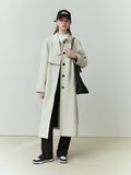 Single Breasted Ivory Trench Coat - SunsetFashionLA