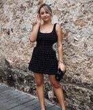 Slim Pearl Cut Out Mini Dress - SunsetFashionLA