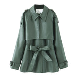 Soft Faux Leather Belted Jacket - SunsetFashionLA