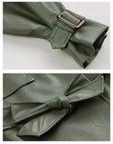 Soft Faux Leather Belted Jacket - SunsetFashionLA